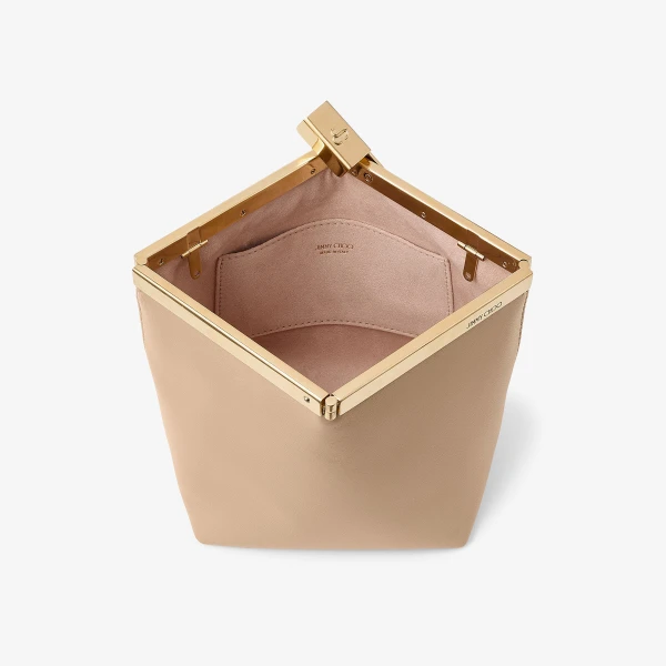 Chai and Gold Jimmy Choo Ganache Clutch Bag, view 5 | Clutch Bags