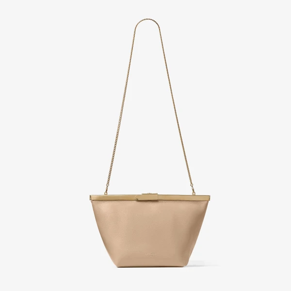 Chai and Gold Jimmy Choo Ganache Clutch Bag, view 6 | Clutch Bags