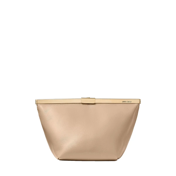 Beige Jimmy Choo Ganache Clutch Bag | Clutch Bags