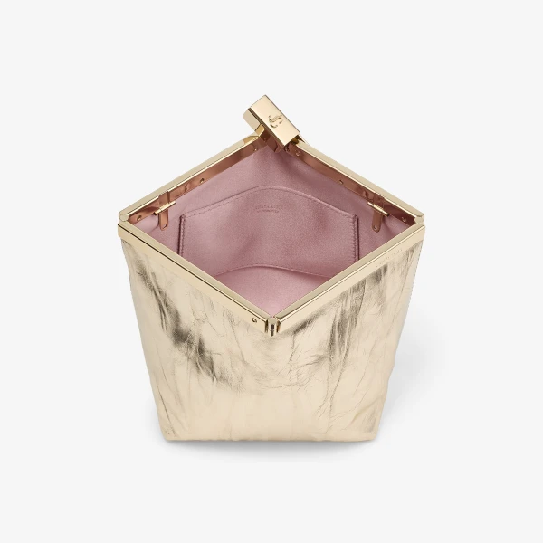 Light Platinum and Light Gold Jimmy Choo Ganache Clutch Bag, view 3 | Clutch Bags