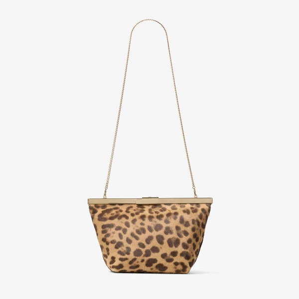 Natural and Light Gold Jimmy Choo Ganache Clutch Bag, view 6 | Clutch Bags