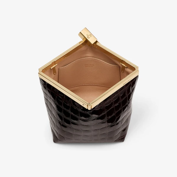 Sambuco and Gold Jimmy Choo Ganache Clutch Bag, view 3 | Clutch Bags