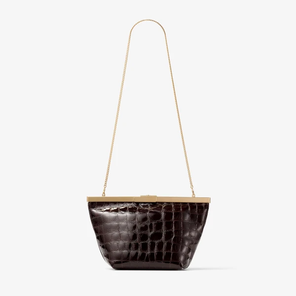 Sambuco and Gold Jimmy Choo Ganache Clutch Bag, view 6 | Clutch Bags