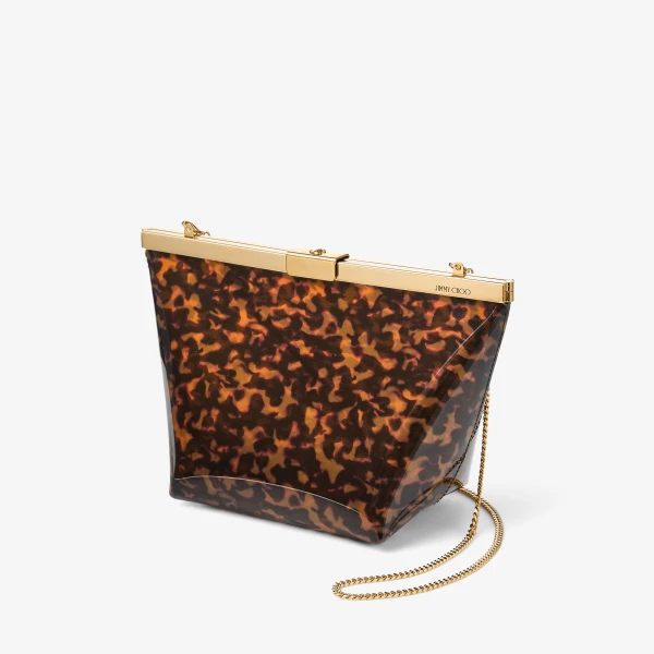 Tortoiseshell Jimmy Choo Ganache Clutch Bag, view 3 | Clutch Bags