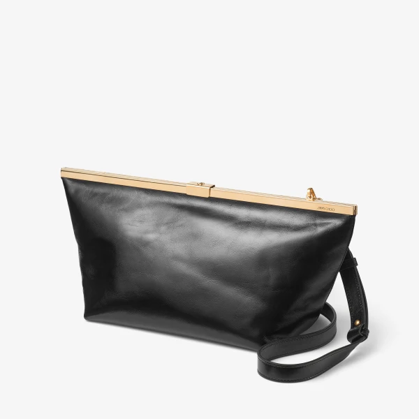 Black and Gold Jimmy Choo Ganache Clutch, view 2 | Clutch Bags