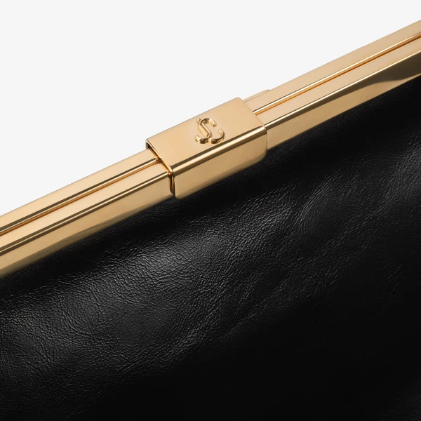 Black and Gold Jimmy Choo Ganache Clutch, view 3 | Clutch Bags