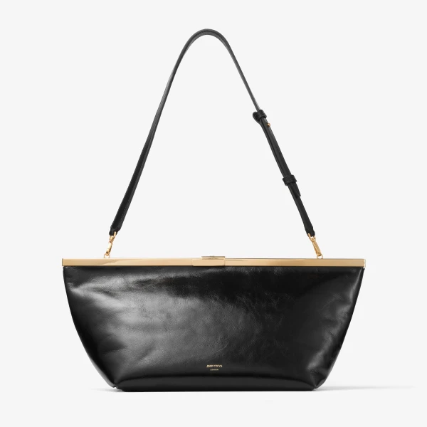 Black and Gold Jimmy Choo Ganache Clutch, view 5 | Clutch Bags