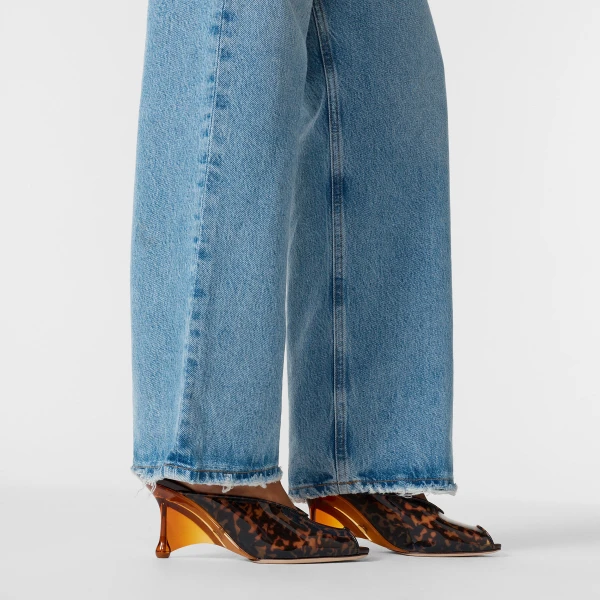 Amber Mix and Brown Mix Jimmy Choo Glace Mule 80, view 2 | Sandals