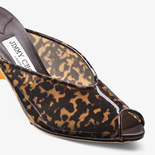 Amber Mix and Brown Mix Jimmy Choo Glace Mule 80, view 5 | Sandals