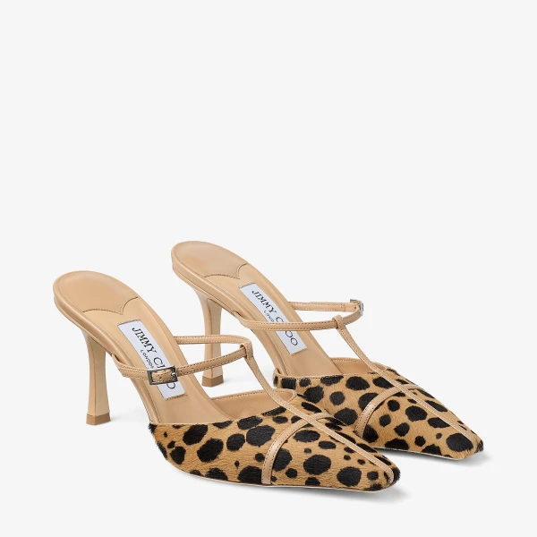 Natural MIX Jimmy Choo Gloria Mule 85, view 2 | Mules