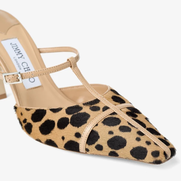 Natural MIX Jimmy Choo Gloria Mule 85, view 3 | Mules