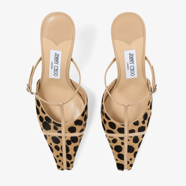 Natural MIX Jimmy Choo Gloria Mule 85, view 4 | Mules