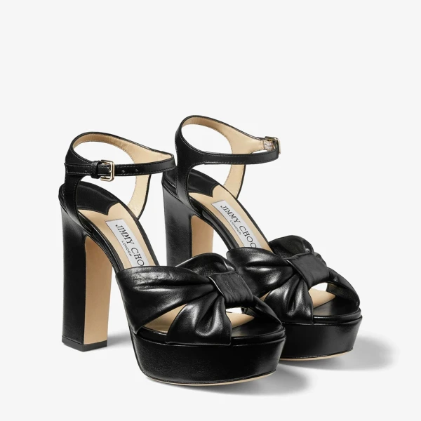 Black Jimmy Choo Heloise 120 Platform Sandals, view 3 | Sandals