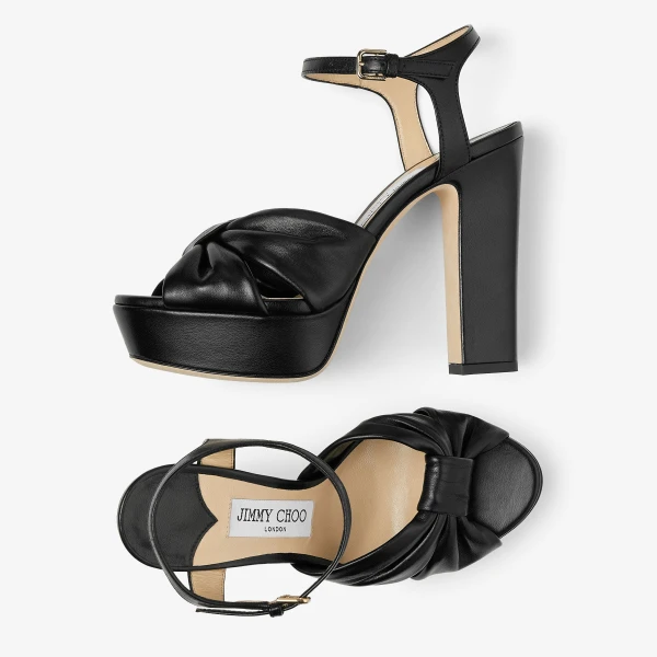 Black Jimmy Choo Heloise 120 Platform Sandals, view 5 | Sandals