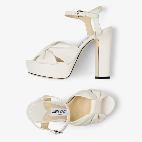 Latte Jimmy Choo Heloise 120 Platform Sandals, view 5 | Sandals