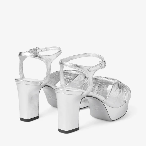 Silver Jimmy Choo Heloise 80 Platform Sandals, view 5 | Sandals
