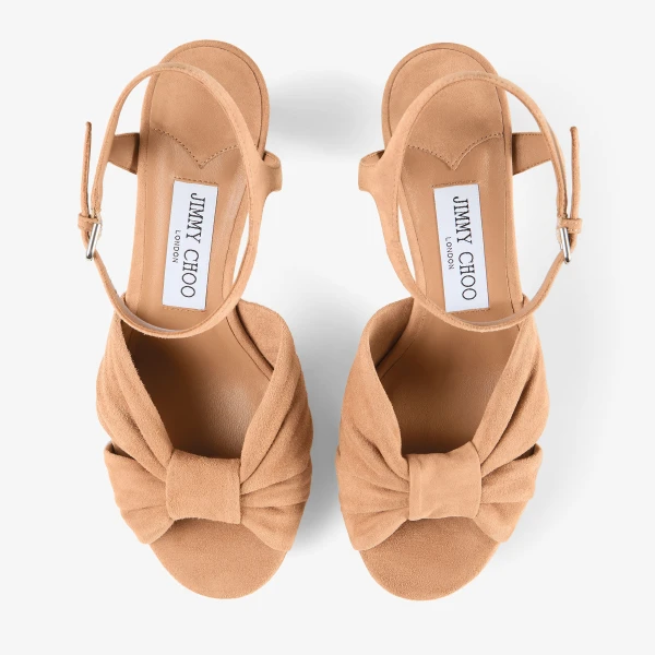 Toffee Jimmy Choo Heloise 80 Platform Sandals, view 4 | Sandals