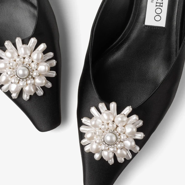 Black, Pearl and Crystal Jimmy Choo Ines Mule 35, view 4 | Mules