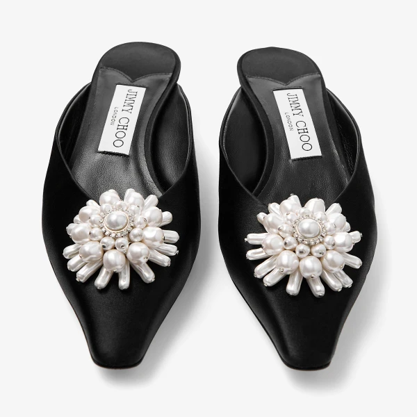 Black, Pearl and Crystal Jimmy Choo Ines Mule 35, view 5 | Mules
