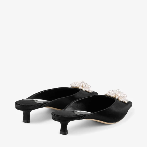 Black, Pearl and Crystal Jimmy Choo Ines Mule 35, view 6 | Mules