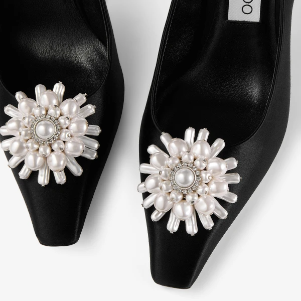 Black, Pearl and Crystal Jimmy Choo Ines Pump 85, view 5 | Heels