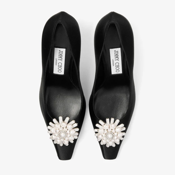 Black, Pearl and Crystal Jimmy Choo Ines Pump 85, view 6 | Heels