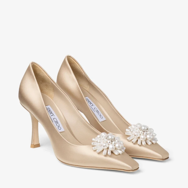 Stone, Pearl and Crystal Jimmy Choo Ines Pump 85, view 4 | Heels