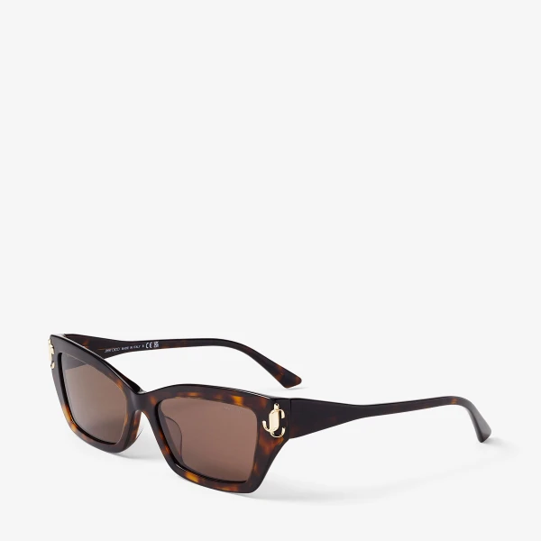 Dark Brown Jimmy Choo Isla Sunglasses, view 2 | Sunglasses