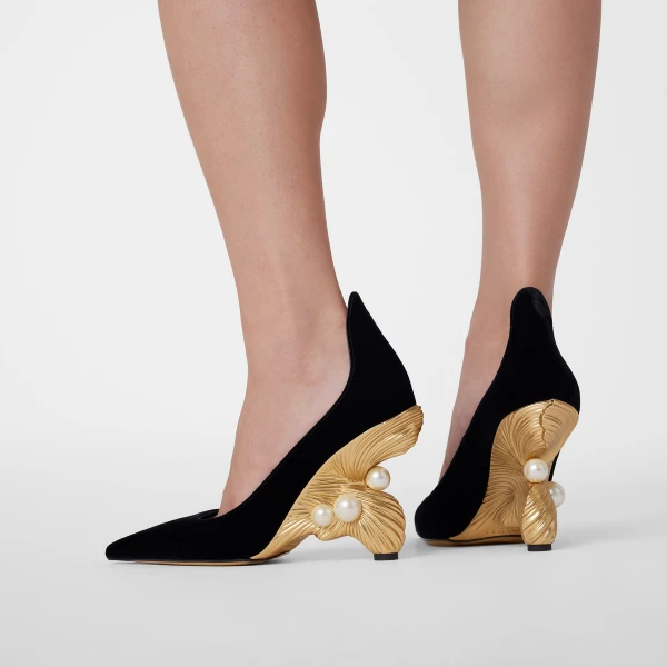Black Jimmy Choo Ithaca 95 Pumps, view 3 | Sandals