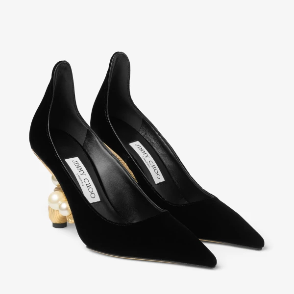 Black Jimmy Choo Ithaca 95 Pumps, view 4 | Sandals