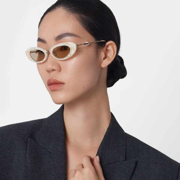 Shiny Mother of Pearl Jimmy Choo Ivey Sunglasses, view 2 | Sunglasses