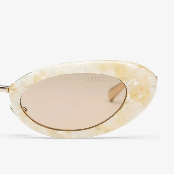 Shiny Mother of Pearl Jimmy Choo Ivey Sunglasses, view 5 | Sunglasses