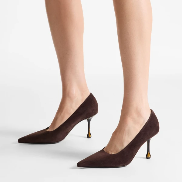Chocolate Jimmy Choo Ixia 80 Pumps, view 2 | Heels