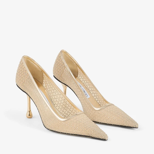 Gold Jimmy Choo Ixia 80 Pumps, view 2 | Heels