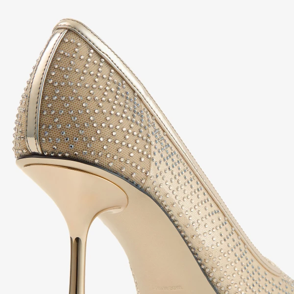 Gold Jimmy Choo Ixia 80 Pumps, view 3 | Heels