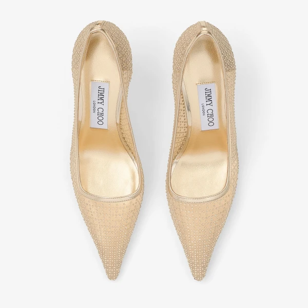 Gold Jimmy Choo Ixia 80 Pumps, view 4 | Heels