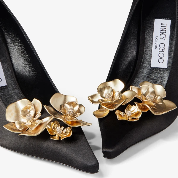 Black and Metal MIX Jimmy Choo Ixia 95 Pumps, view 5 | Heels