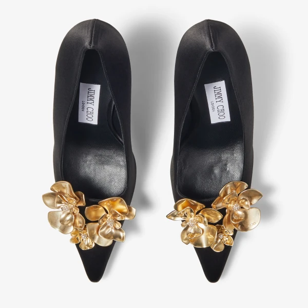 Black and Metal MIX Jimmy Choo Ixia 95 Pumps, view 6 | Heels