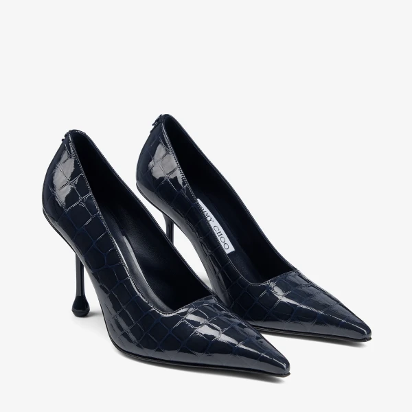 Navy Jimmy Choo Ixia 95 Pumps, view 4 | Heels