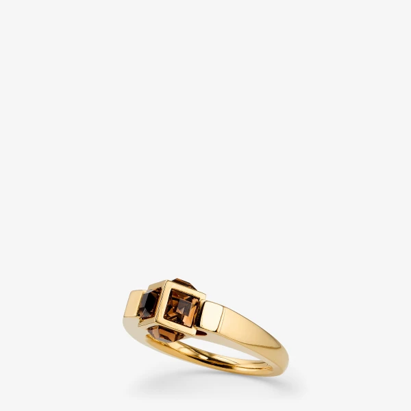 Gold and Multi Jimmy Choo JC Cube Triple Ring, view 2 | Rings