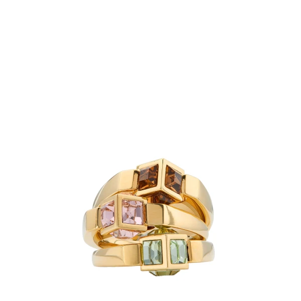 Metallic Jimmy Choo JC Cube Triple Ring | Rings