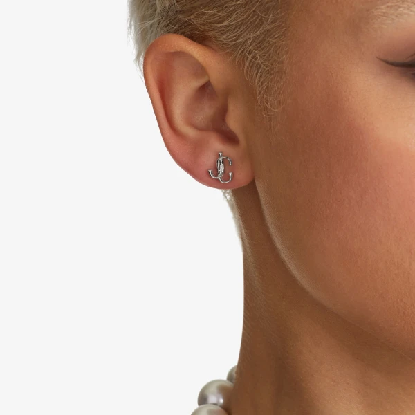 Silver Jimmy Choo JC Mini Studs, view 3 | Earrings