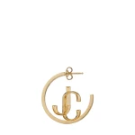 Metallic Jimmy Choo JC Monogram Hoops | Earrings