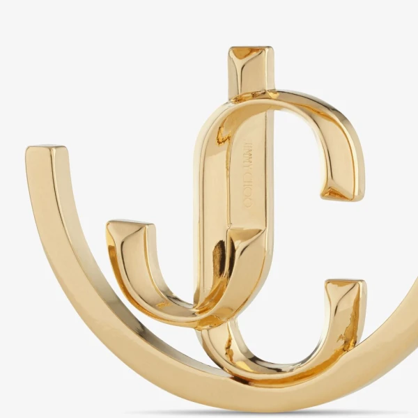 Gold Jimmy Choo JC Monogram Hoops, view 5 | Earrings
