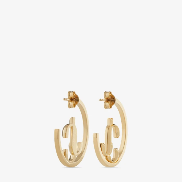 Gold Jimmy Choo JC Monogram Hoops, view 6 | Earrings