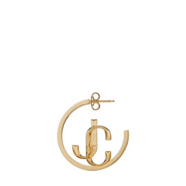Metallic Jimmy Choo JC Monogram Hoops | Earrings