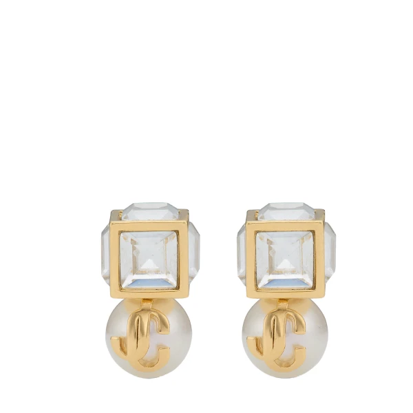 Metallic Jimmy Choo JC Pearl Cube Studs | Earrings