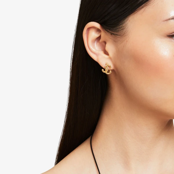 Gold Jimmy Choo JC Studs, view 3 | Earrings