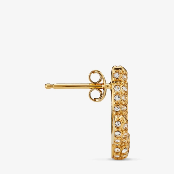 Gold Jimmy Choo JC Studs, view 5 | Earrings