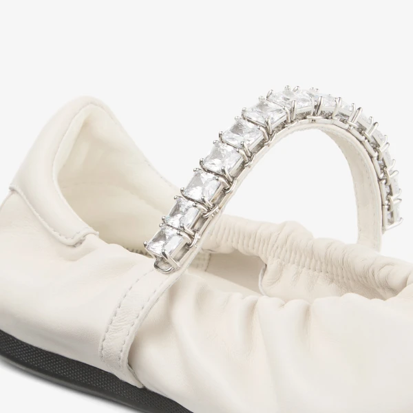 Latte and Crystal Jimmy Choo Jade Ballerina Flats, view 4 | Flats